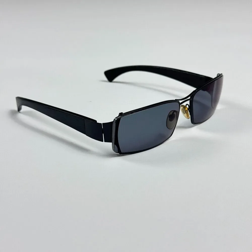 Gold & Wood Paris H05.8 Wood Temple Eyeglass Frames Men 61-17 Black Metal RX